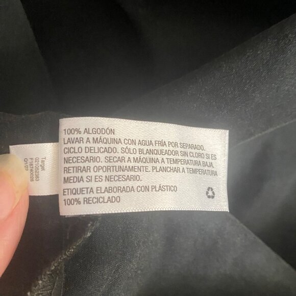 Ava & Viv Womens 1X Black Cotton Blouse 3/4 Puff Sleeves Peasant NWT - Picture 5 of 5